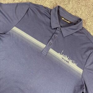 Travis Mathew Las Vegas Strip Skyline Casino Performance Polo‎ Blue Size Large